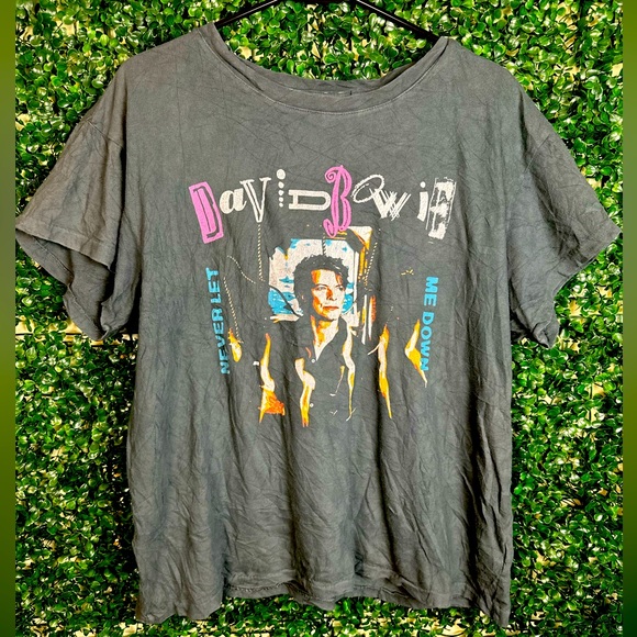 david bowie Other - VINTAGE Single Stitch David Bowie Never Let Me Down Dark Gray T-Shirt Size Small